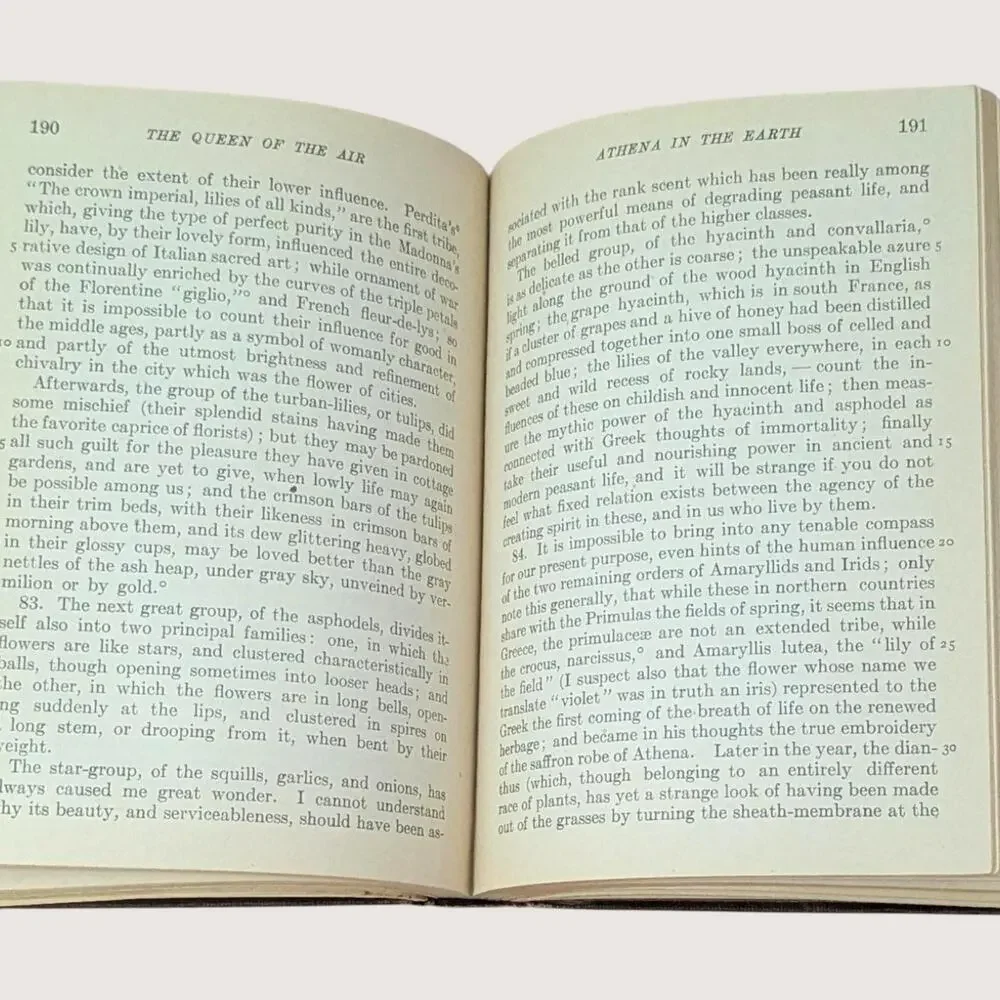Antique Ruskin's Crown Of Wild Olive And Queen Of The Air Hardcover Book
